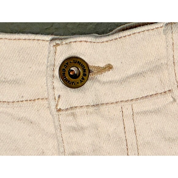 UNION BAY Cream/Off-White Denim Carpenter Tab Back Utility Jean Shorts Size 1 - Picture 2 of 9